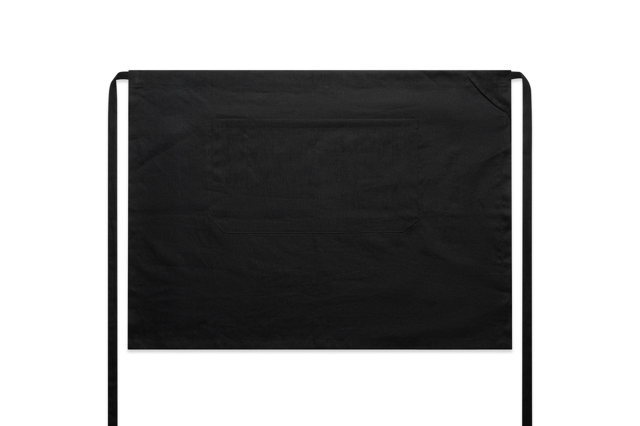Linen Half Apron - Black