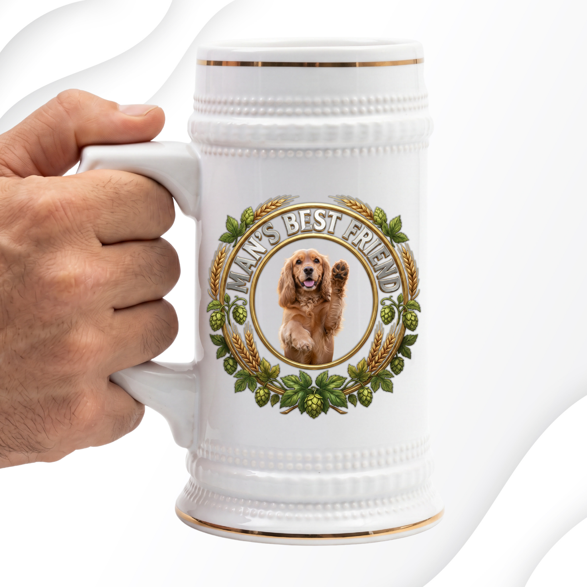 22oz personalised beer stein 1 pint upload your own pet photo